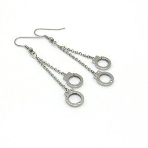 NEW Stainless Steel Handcuffs Earrings